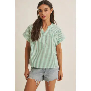 Stripe Drop Shoulder Blouse