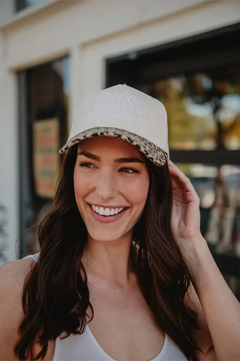 Make Heaven Crowded Vintage Trucker Hats Grad Gifts: Light Blue Floral