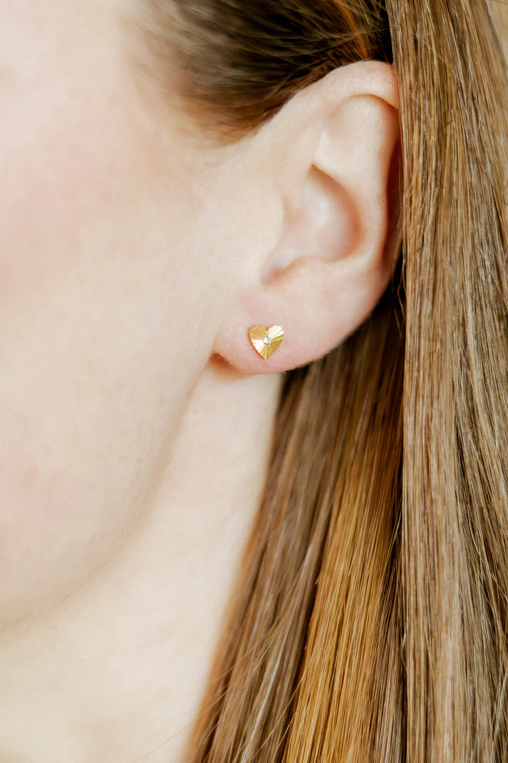 Screwback Stud Earrings- Andrea Heart
