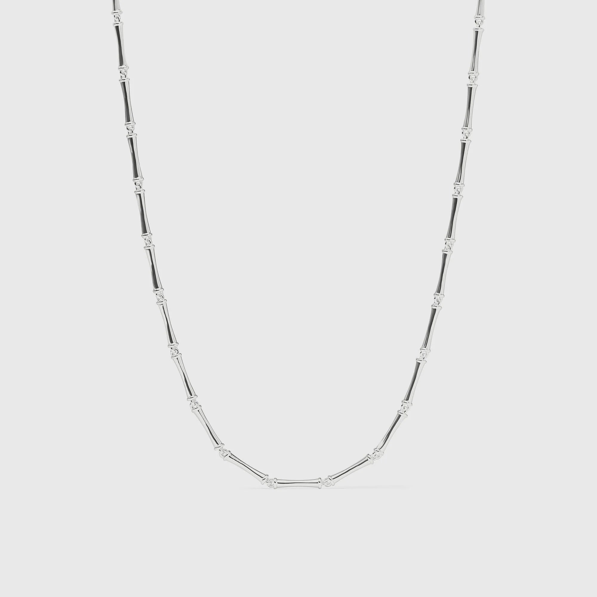 Bamboo Necklace- Silver