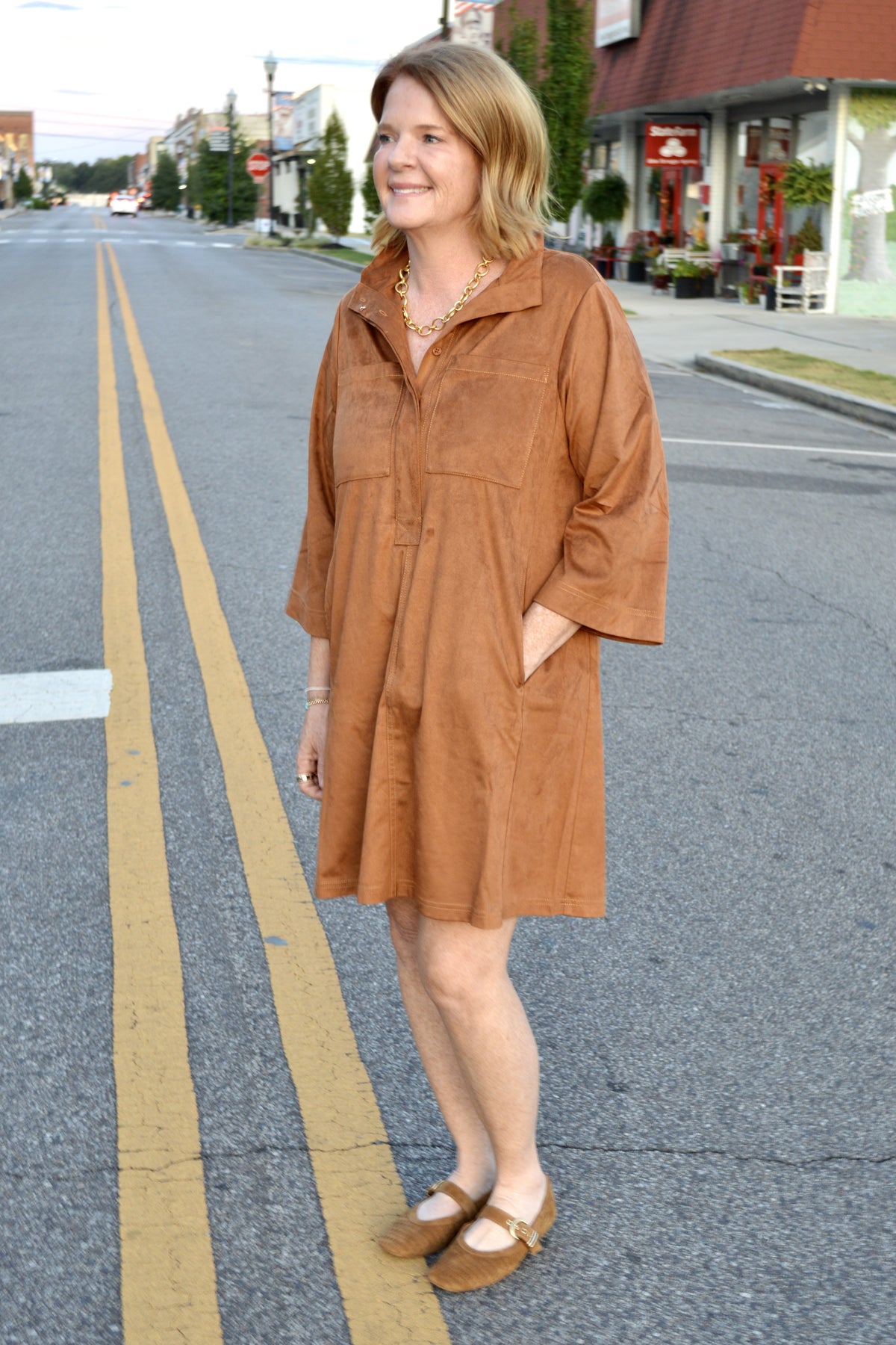 Suede Swing Dress