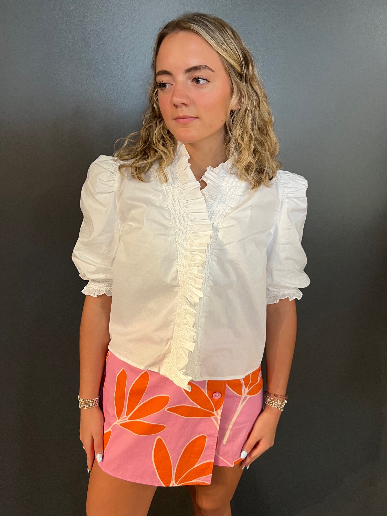PALM LEAF FLORAL WRAP SKORT