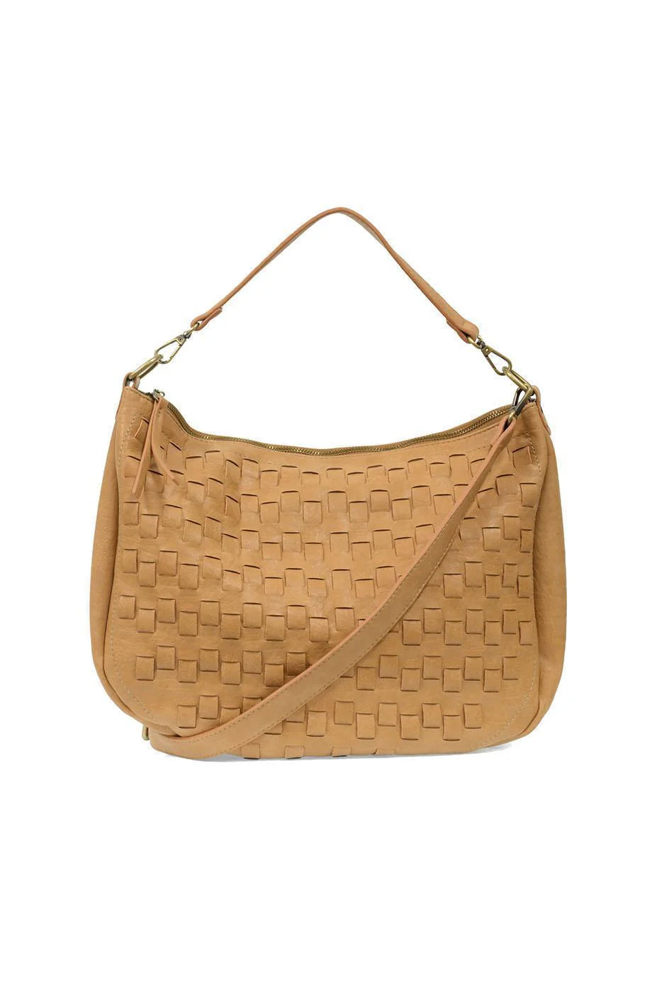 Camel Kali Woven Slouchy Hobo