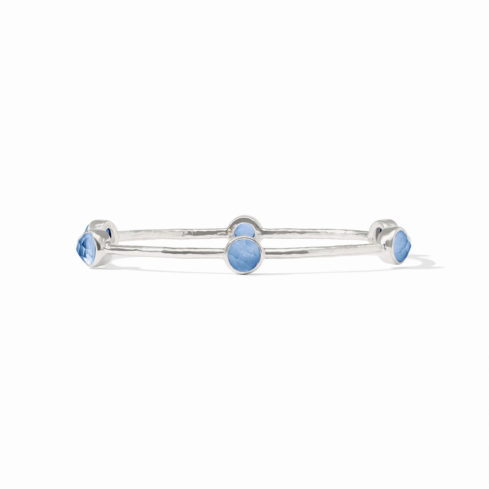 Milano Luxe Bangle- Iridescent Chalcedony Blue