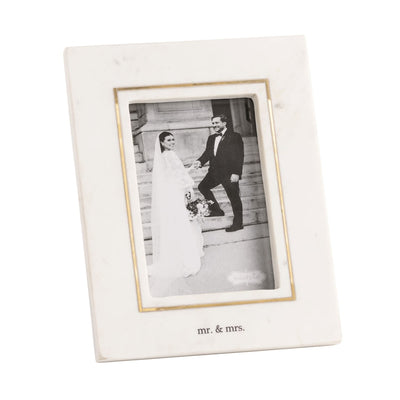 Mr and Mrs Gold Inlay Marble Frame