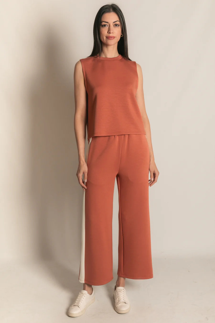 P. Cill Modal Side Stripe Wide Leg Pants