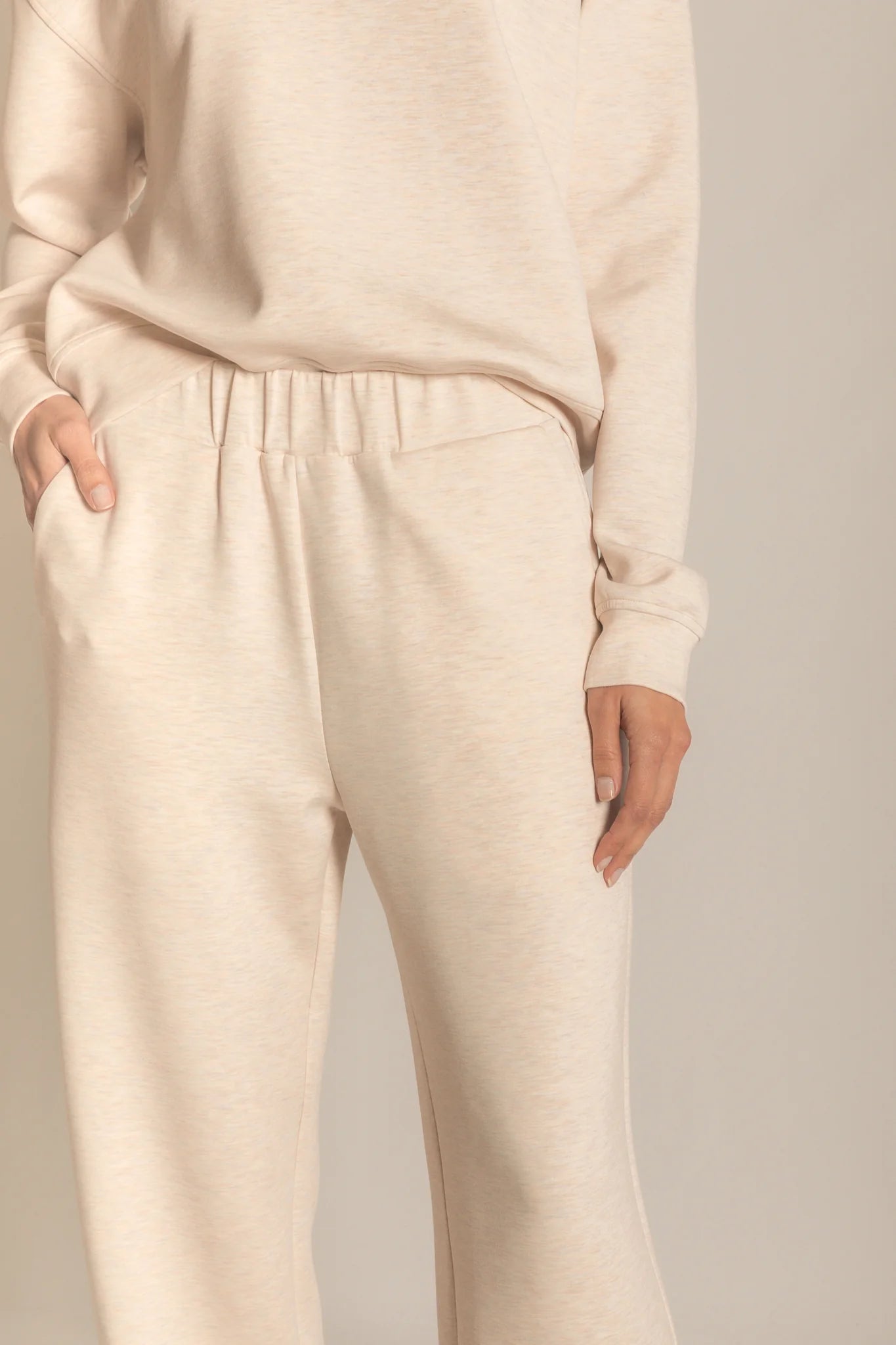 P. Cill Butter Modal  Wide Leg Pants With Bottom Slits