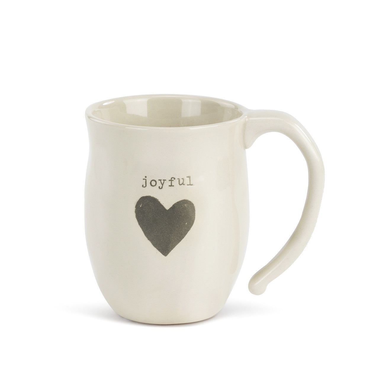 Warm Heart Ivory Stoneware Joyful Heart Mug 16oz