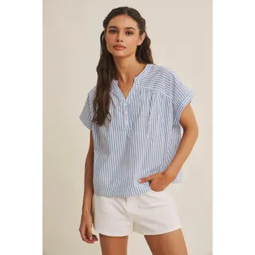 Stripe Drop Shoulder Blouse