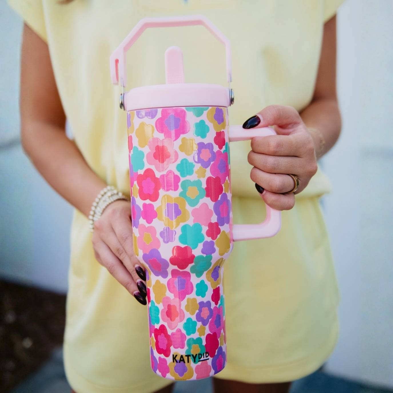 Groovy Multicolored Flowers Tumbler Grad Gift Idea