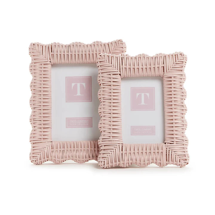 Pink Wicker Weave Photo Frame 4x6