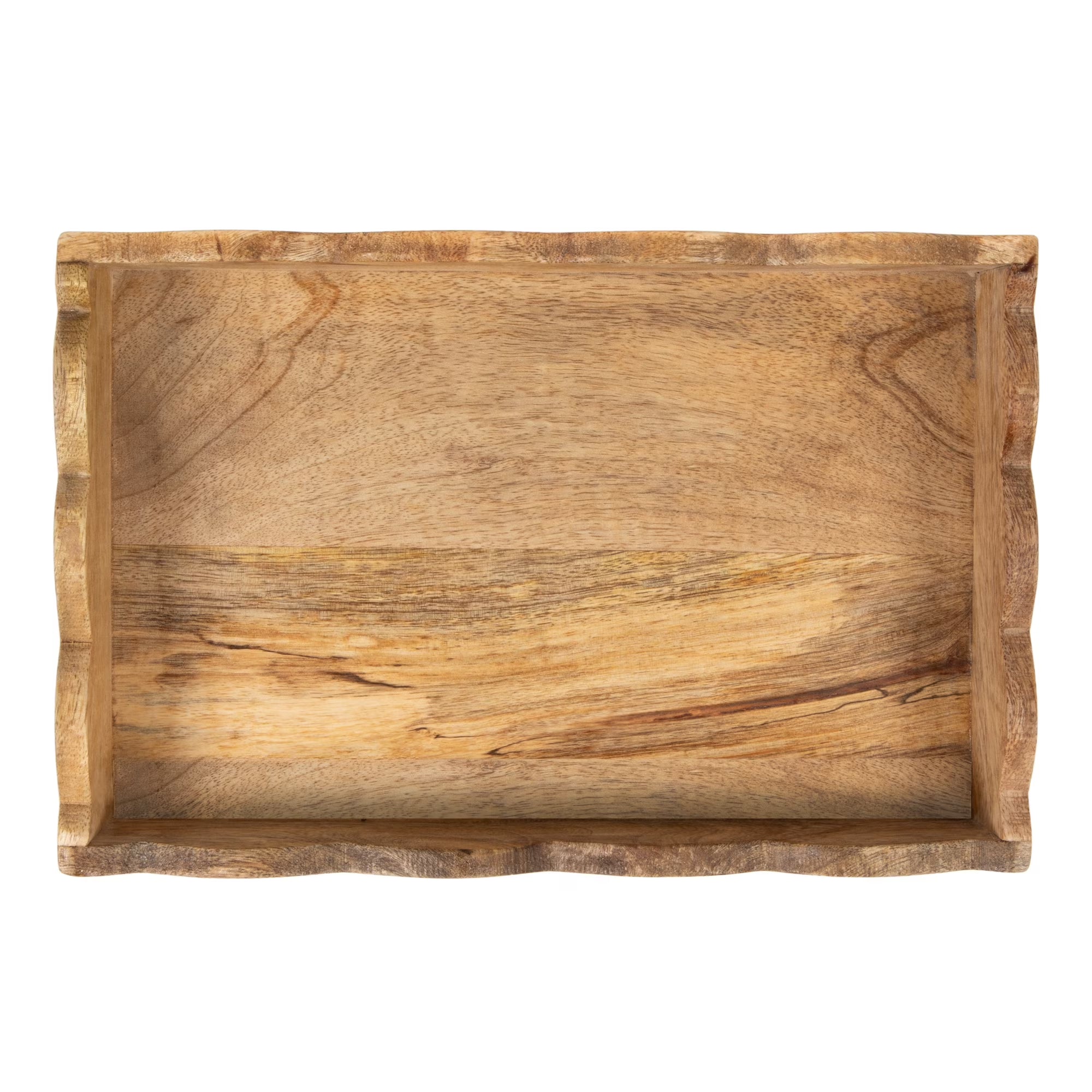 Mango Wood Scalloped Tray, Natural