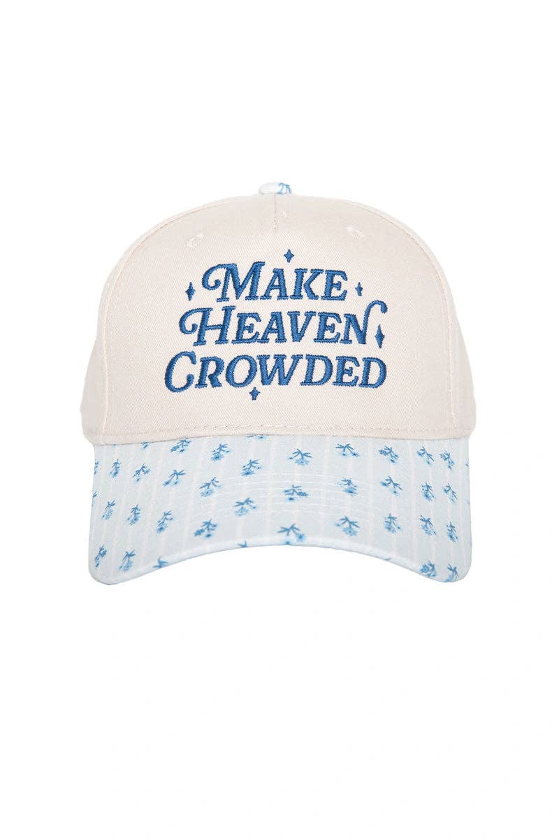 Make Heaven Crowded Vintage Trucker Hats Grad Gifts: Light Blue Floral