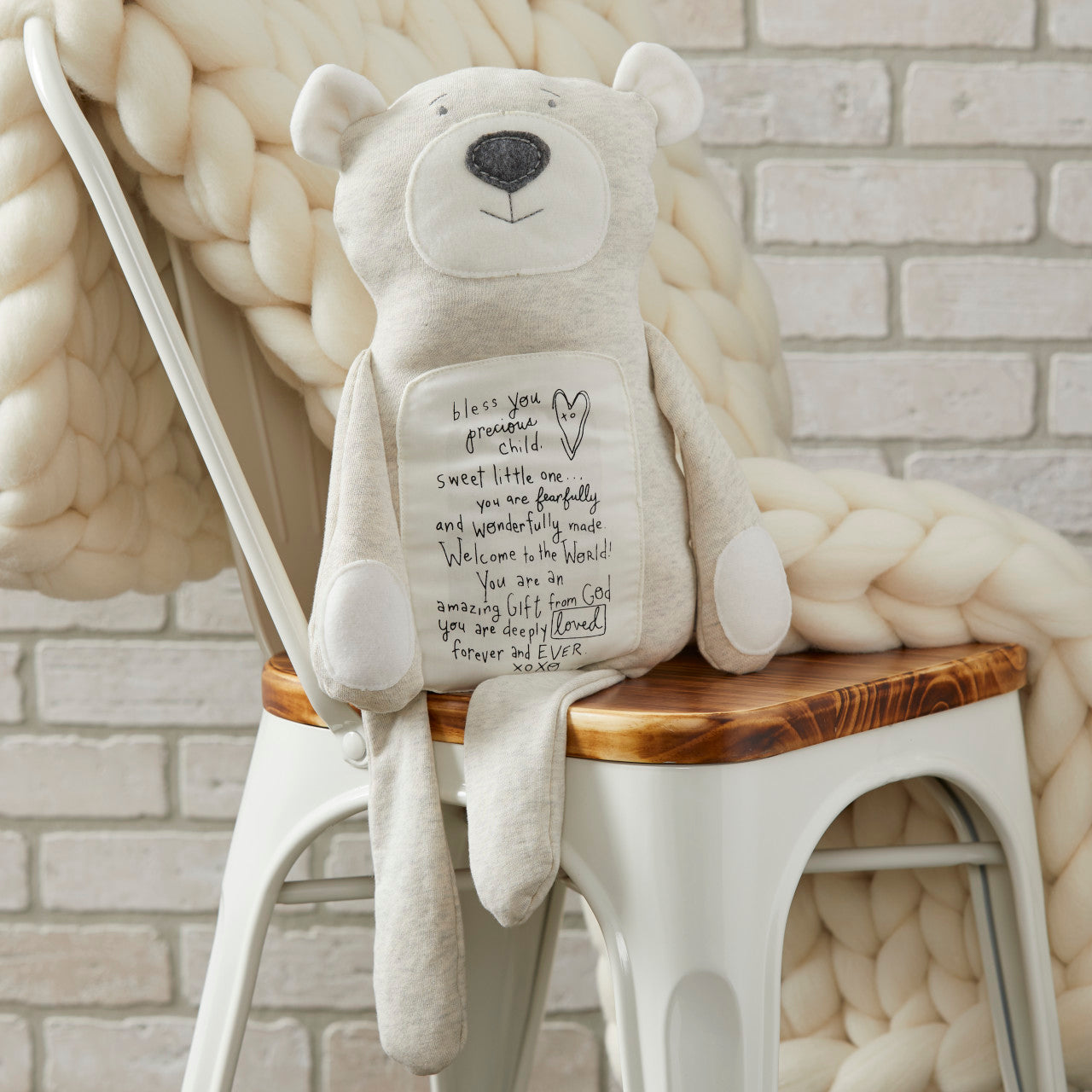 Poetic Threads by Lori Siebert Light Gray Bear 10.5" x 12.5"