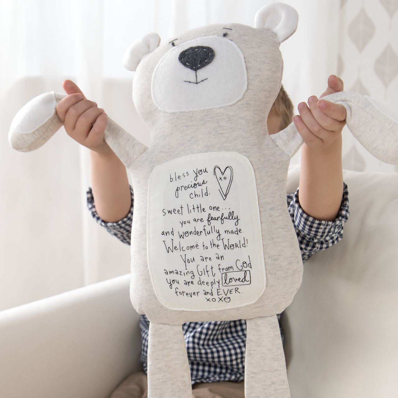 Poetic Threads by Lori Siebert Light Gray Bear 10.5" x 12.5"
