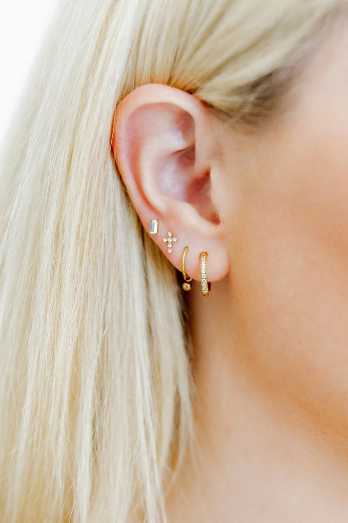 Screwback Stud Earrings- Micro Amber