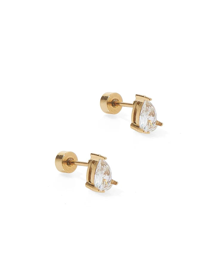 Screwback Stud Earrings- Paige Pear