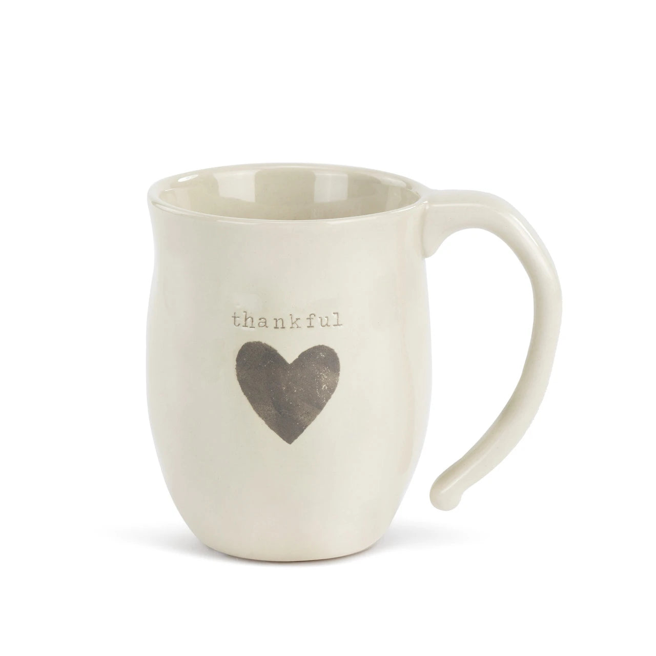 Warm Heart Ivory Stoneware Thankful Heart Mug 16oz